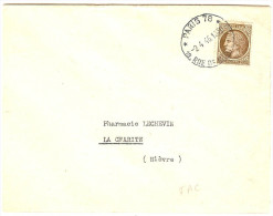 LGM FRANCE - MAZELIN 2f50 SEUL SUR LETTRE PARIS/LA CHARITE 2/4/1946 TARIF FACTURE DU 1/1/1946 - 1945-47 Ceres De Mazelin