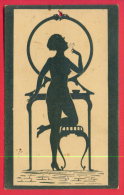 164785 / Illustrator ?? - Silhouette NUDE WOMAN MIRROR  - 79 Publ. Bulgaria Bulgarie Bulgarien - Silhouette - Scissor-type