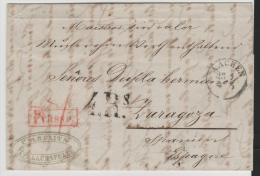 Pre249/  PREUSSEN - Aachen 1861 Nach Zaragossa (Spanien) Sehr Seltene Destination! - Cartas & Documentos