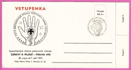 TCHECOSLOVAQUIE CZECHOSLOVAKIA TSCHECHOSLOWAKEI 1975 - Stamps Exposition Ticket Exposition De Timbres - Variétés Et Curiosités