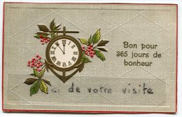 - Bonne Année - Magnifique, Bon Pour 365 Jours De Bonheur, Précurseur, Gaufrée, écrite, Timbre De 5c, 1907, TBE, Scans. - Neujahr