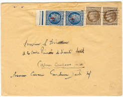 LGM FRANCE - MAZELIN 2f50x2 + 1f/1f30x2 SUR LETTRE NANTES POUR VILLE 15/1/1948 AU TARIF DU 8/7/1947 - 1945-47 Ceres (Mazelin)