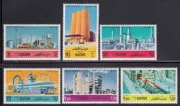 Qatar MH Scott #454-#459 Set Of 6 Industries - Fertilizer, Flour, Natural Gas, Oil, Cement, Steel - Qatar