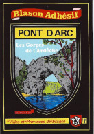 Cp écussons Auto-adhésifs  Pont D'arc, Armoiries, Gorges De L'ardèche - Vallon Pont D'Arc