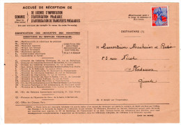 MARIANNE A LA NEF 1960 - 0,25F: Accusé De Reception - 1959-1960 Marianna Alla Nef