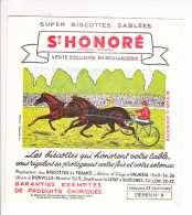 Buvard Biscottes SAINT HONORE Dessin N°4 Course Trot Attelé Cheval Attelage Hippique - Zwieback