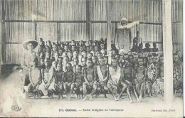 Unique CPA GABON Ecole Indigène De TCHIMPEZE - Gabon