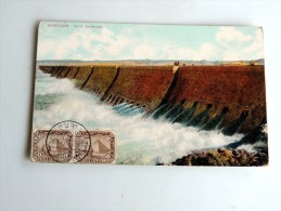 Carte Postale Ancienne : ASSOUAN : Nile Barrage, 2 Stamps 1909 - Assouan