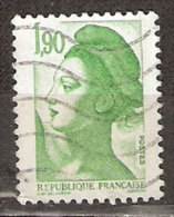 Timbre France Y&T N°2424 (02) Obl. Liberté De Gandon. 1 F. 90. Vert. Cote 0.15 € - 1982-1990 Vrijheid Van Gandon