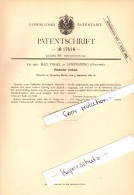 Original Patent - Dr.med. Max Vogel In Ahrensburg , Holstein , 1881 , Plastischer Verband , Arzt , Krankenhaus !!! - Ahrensburg