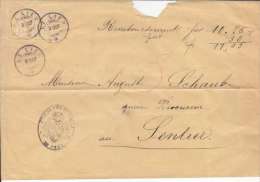 LETTRE + 2x NUM 63A- TYPE CHIFFRE- CACHET "LE LIEU" + CACHET "JUGE DE PAIX -LE PONT-C=170.-- - Storia Postale