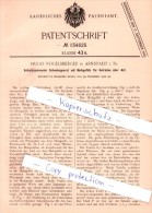 Original Patent - Hugo Vogelsberger In Arnstadt I. Th. , 1900 , Selbstkassierender Schankapparat  !!! - Arnstadt