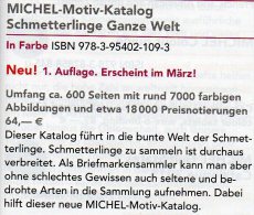 MICHEL Schmetterlinge Ganze Welt Motiv-Katalog 2015 Neu 64€ Color Topics Butterfly Catalogue The World 978-3-95402-109-3 - Sonstige & Ohne Zuordnung