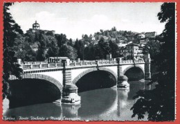 CARTOLINA VG ITALIA - TORINO - Ponte Umberto I° E Monte Cappuccini - 10 X 15 - ANNULLO 1954 - Bruggen