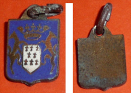 Rare Médaille Médaillette En Métal émaillé Armoirie De La Bretagne - Sonstige & Ohne Zuordnung