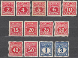 Bosnia And Herzegovina Under Austrohungarian Protectorate 1916 Porto Mi#14-26 Mint Hinged - Unused Stamps