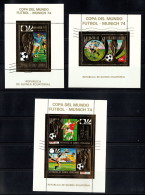 1973  Football World Cup Munich 1974 - 3 GOLD Foil Souvenir Sheets - Guinée Equatoriale