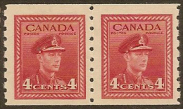 CANADA 1942 4c KGV Coil Pair SG 393 UNHM FD135 - Rollen