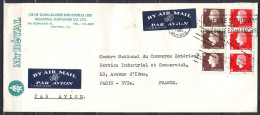 Lettre  Cachet MONTREAL Le 12 II 1965  Pour  PARIS    2  BANDES De 3 Timbres  Par Avion Envel COMMERCIALE PUBLICITAIRE - Lettres & Documents