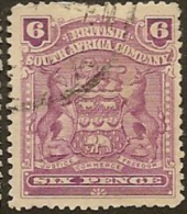 RHODESIA 1898 6d Arms SG 83a U JM12 - Other & Unclassified