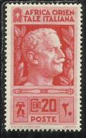AFRICA ORIENTALE ITALIANA AOI EASTERN ITALIAN 1938 SOGGETTI VARI CENT. 20 C MNH - Africa Oriental Italiana