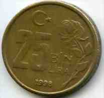 Turquie Turkey 25000 25 Bin Lira 1998 KM 1041 - Turkey