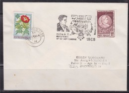 = Roumanie Festival Georges Enescu 2 Timbres Enveloppe Bucarest 17-27 Septembre 1985 - Poststempel (Marcophilie)