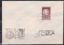 = Roumanie Georges Enescu 2 Timbres Dont 1 Au Verso Enveloppe Bucarest  13 03 86 - Poststempel (Marcophilie)