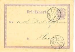 1877 Bk Met Tweeletter ROTTERDAM Naar HOORN 30 JAN 77 En 31 JAN 77 - Cartas & Documentos