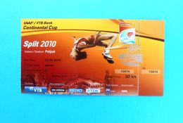 ATHLETICS - IAAF CONTINENTAL CUP 2010. - BLANKA VLASIC High Jump * Ticket Billet Athletisme Athletik Atletismo Atletica - Leichtathletik