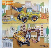 2 Maquettes Sous Forme De Puzzles 3D à Monter : Pelleteuse EC240 & Bulldozer IP 367-2 - Collectors & Unusuals - All Brands
