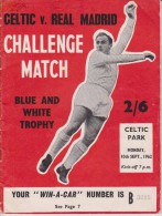 Official Football Programme CELTIC - REAL MADRID ( With PUSKAS, DI STEFANO ) Friendly Match 1962 VERY RARE - Uniformes Recordatorios & Misc