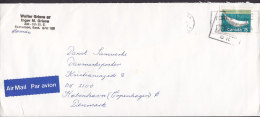 Canada Airmail Par Avion Label SASKATOON 1990 Cover Lettre To Denmark 78 C. Whale Wal Beluga - Luchtpost