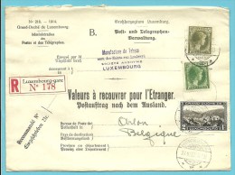 165+208+211 Op Brief Aangetekend VALEURS A RECOUVRER / POSTAUFTRAG Met Stempel LUXEMBOURG - Cartas & Documentos