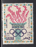 Qatar MNH Scott #144 1.25r Olympic Flame As Mosaic - 1968 Summer Olympics Mexico City - Qatar
