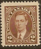 CANADA 1937 2c Brown KGVI SG 358 UNHM FD122 - Ongebruikt