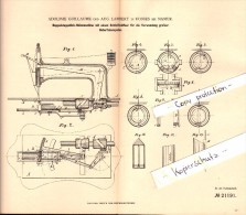 Original Patent - A. Guillaume & A. Lambert In Fosses La Ville B. Namur , 1882 , Doppelstich - Nähmaschine  !!! - Fosses-la-Ville