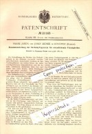 Original Patent - F. Janda Und Josef Zednik In Konopist , 1882 , Verdampfapparat Für Flüssigkeiten , Benesov / Beneschau - Boehmen Und Maehren