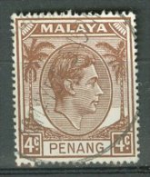MALAYA - PENANG 1949-52: ISC 6 / YT 6 / Sc 6 / SG 6 / Mi 6, O - FREE SHIPPING ABOVE 10 EURO - Penang