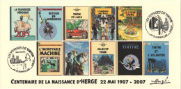 FRANCE 2007 N°68 Albums Fictifs + 2 Cachets Premier Jour FDC TINTIN KUIFJE TIM HERGE GUEBWILLER - Hergé