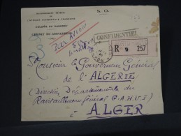 FRANCE- DAHOMEY LETTRE EN RECOMMANDEE EN FRANCHISE POUR GOUVERNEUR GENERAL A ALGER 1945 A VOIR   LOT P2644 - Cartas & Documentos