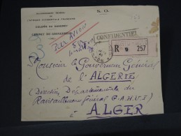 FRANCE- DAHOMEY LETTRE EN RECOMMANDEE EN FRANCHISE POUR GOUVERNEUR GENERAL A ALGER 1945 A VOIR   LOT P2644 - Briefe U. Dokumente