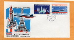 New Hebrides 1968 FDC Projet Concorde - FDC