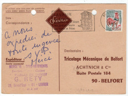 COQ DE DECARIS - 0,30F N° 1331A: Affr. D'une CP Privée - 1962-1965 Hahn (Decaris)