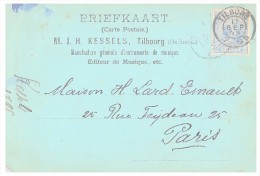 1895 BRIEFKAART TILBOURG - PARIS  M.J.H.KESSEL MUSIQUE/ 5939 - Briefe U. Dokumente