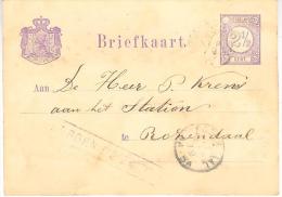 `1879 Bk Van BERGEN OP ZOOM (halte) Via ROZEND:-VLISS: IV Van 17 SEP 79 Naar ROZENDAAL (tweeletter) - Covers & Documents