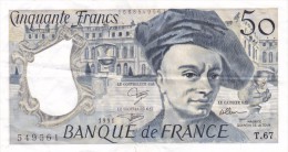 50 FRANCS QUENTIN De La TOUR 1991 Alphabet T 67  @ Voir Les 2 Scans Billet De Banque - 50 F 1976-1992 ''Quentin De La Tour''