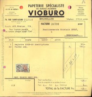 Faktuur Facture - Papeterie Du Bureau VIOBURO - Bruxelles 1954 - Druck & Papierwaren