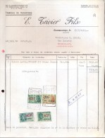 Faktuur Facture - Fabrique De Bonneterie - E. Trivier Fils - Quevaucamps 1955 - Textilos & Vestidos