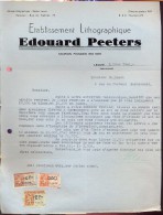 Faktuur Facture -Ets Lithographique Edouard Peeters - Leuze 1946 - Printing & Stationeries